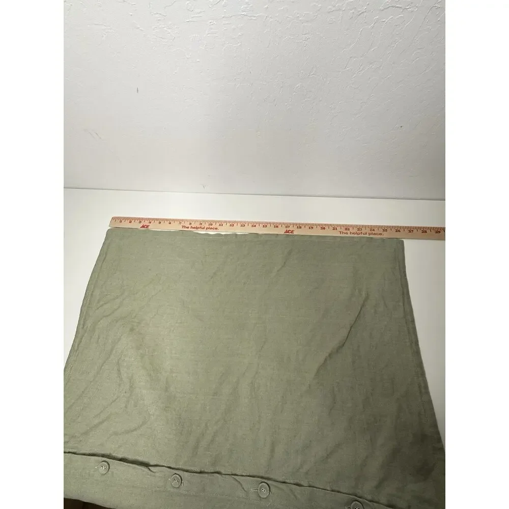 IKEA AINA 26” x 26” Sage Green 100% Linen Pillow Cover Button Closure